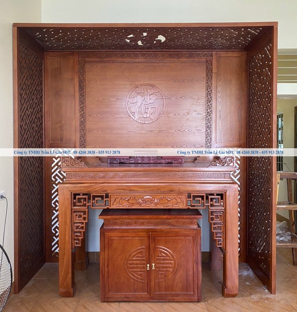 bàn thờ gia tiên bằng gỗ
